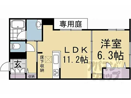 JR山陰本線 梅小路京都西駅 徒歩10分 3階建 新築(1LDK/1階)の間取り写真