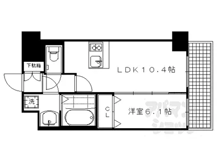 プレサンス京都四条烏丸響(1LDK/7階)の間取り写真