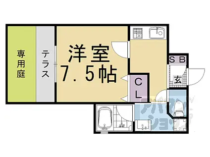 ベラジオ雅び 京都清水五条(1K/1階)の間取り写真