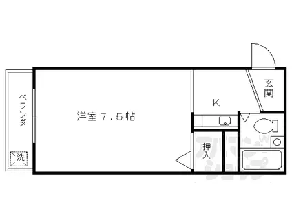 サンライズハウス(1K/2階)の間取り写真