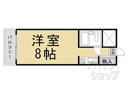 阪急京都本線 桂駅 徒歩3分 3階建 築39年(ワンルーム/2階)の間取り写真