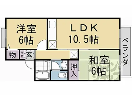 阪急京都本線 桂駅 徒歩17分 2階建 築32年(2LDK/2階)の間取り写真