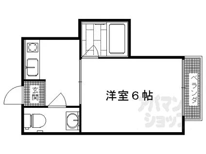 レディースハイツ西ノ京(1K/2階)の間取り写真