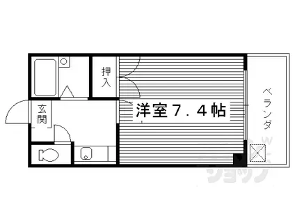 JR東海道・山陽本線 西大路駅 徒歩9分 3階建 築29年(1K/3階)の間取り写真