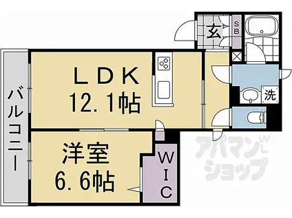 JR山陰本線 梅小路京都西駅 徒歩10分 3階建 新築(1LDK/3階)の間取り写真