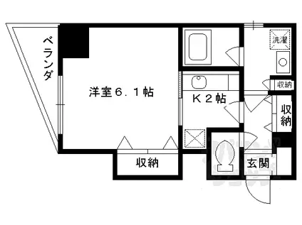 JR東海道・山陽本線 京都駅 徒歩5分 11階建 築19年(1K/8階)の間取り写真