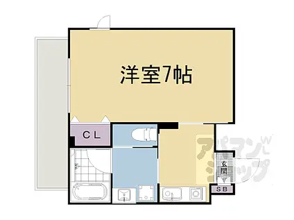 近鉄京都線 東寺駅 徒歩2分 4階建 築4年(1K/2階)の間取り写真