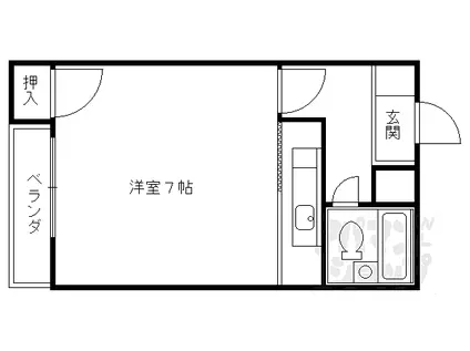 京福電気鉄道北野線 北野白梅町駅 徒歩3分 3階建 築40年(1K/2階)の間取り写真