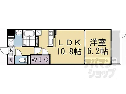 JR東海道・山陽本線 桂川駅(京都) 徒歩11分 6階建 築8年(1LDK/2階)の間取り写真