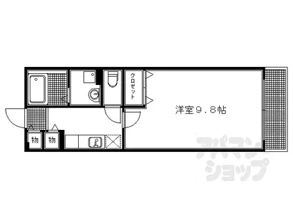 JR東海道・山陽本線 桂川駅(京都) 徒歩10分 2階建 築16年(1K/1階)の間取り写真