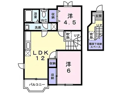 パークサイドI(2LDK/2階)の間取り写真