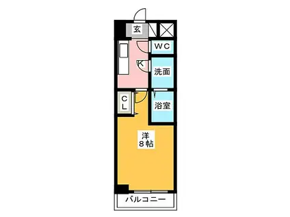 S-RESIDENCE志賀本通ノース(1K/1階)の間取り写真
