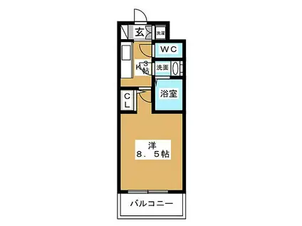 S-RESIDENCE志賀本通(1K/5階)の間取り写真
