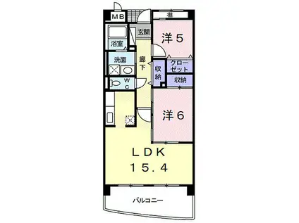 ポルトーネ(2LDK/2階)の間取り写真