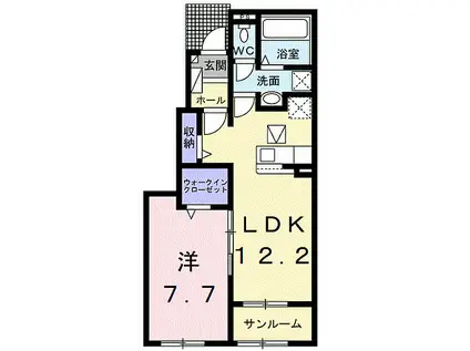 山アパートIII(1LDK/1階)の間取り写真
