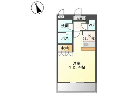 ヴェニール紀の川(ワンルーム/2階)の間取り写真