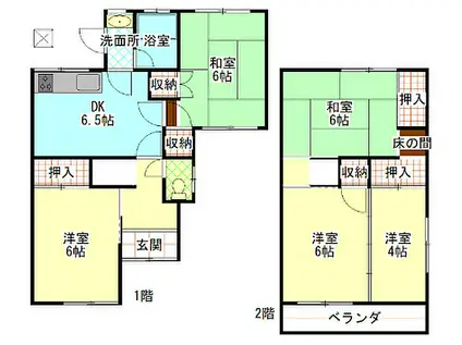 JR紀勢本線 紀三井寺駅 徒歩36分 2階建 築48年(5DK)の間取り写真