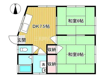 岬之町ハイツ(2DK/2階)の間取り写真