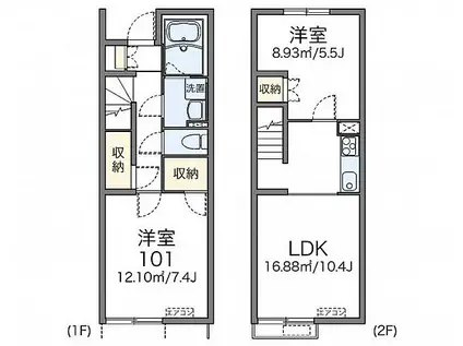 レオネクストミント(2LDK/1階)の間取り写真