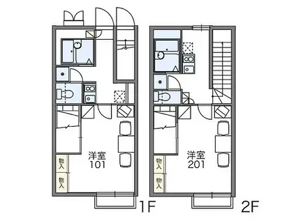 レオパレストリアノン(1K/2階)の間取り写真