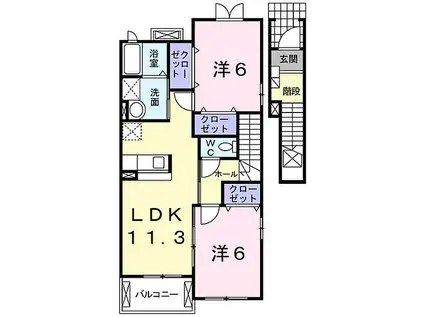 フェアリーIII(2LDK/2階)の間取り写真