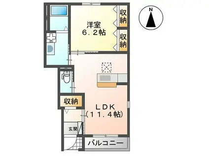 ホームエクセル(1LDK/1階)の間取り写真