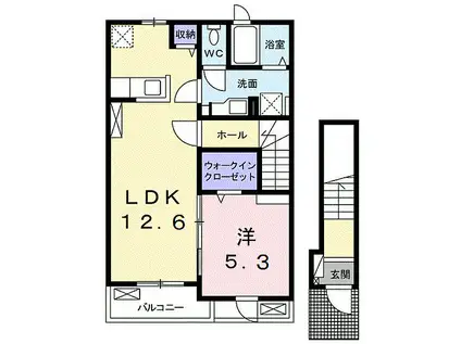 ブリッサ(1LDK/2階)の間取り写真