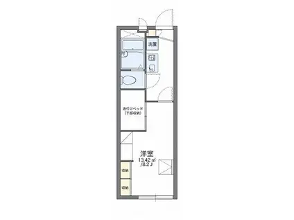 レオパレスブルーメハイム高田(1K/1階)の間取り写真