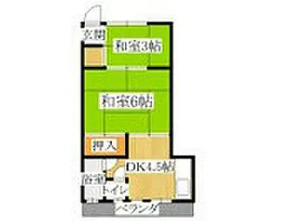 山陽電鉄本線 滝の茶屋駅 徒歩9分 2階建 築60年(2K/2階)の間取り写真