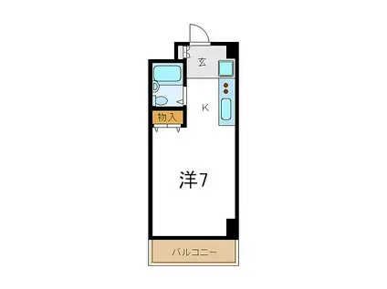 JR山陽本線 加古川駅 徒歩9分 4階建 築36年(1K/4階)の間取り写真