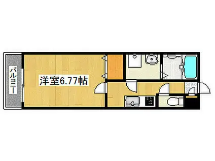 山陽電鉄本線 東垂水駅 徒歩6分 3階建 築4年(1K/1階)の間取り写真