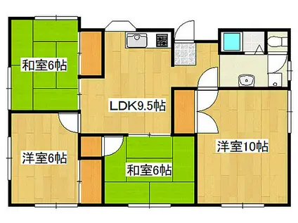 舞美荘(4LDK/3階)の間取り写真