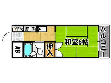 サンライフ伊川谷(ワンルーム/3階)の間取り写真