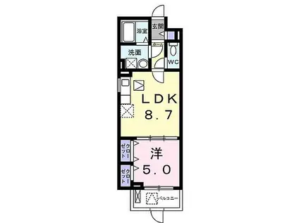 ソフィアコート加古川(1LDK/2階)の間取り写真