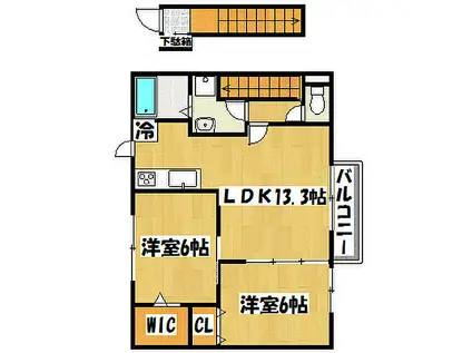 ウィット垂水(2LDK/2階)の間取り写真