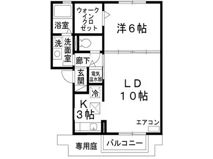 JR山陽本線 塩屋駅(兵庫) 徒歩20分 2階建 築19年(1LDK/1階)の間取り写真