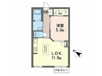 JR山陽本線 塩屋駅(兵庫) 徒歩6分 2階建 築35年(1LDK/1階)の間取り写真