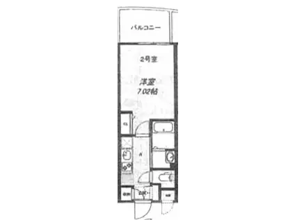 JR山陽本線 姫路駅 徒歩8分 14階建 築2年(1K/2階)の間取り写真