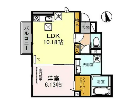 山陽電鉄本線 山陽曽根駅 徒歩11分 2階建 築2年(1LDK/1階)の間取り写真