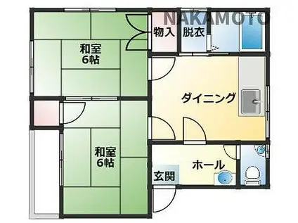 タウンハウス桜ケ丘(2DK/2階)の間取り写真