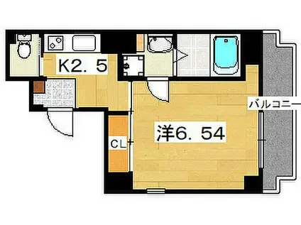 プラリア楠葉並木(1K/4階)の間取り写真