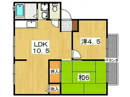 サンコートサヨミ(2LDK/2階)の間取り写真