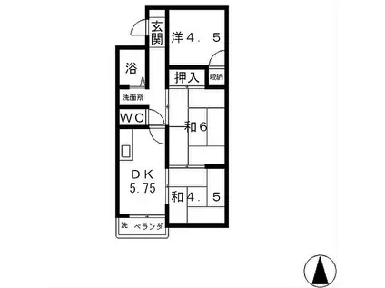 ロハスコート瀬田(3DK/1階)の間取り写真
