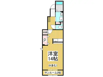 JR大糸線 北松本駅 徒歩36分 2階建 築7年(ワンルーム/1階)の間取り写真