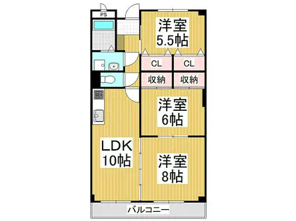 DOMANI PACE(3LDK/2階)の間取り写真