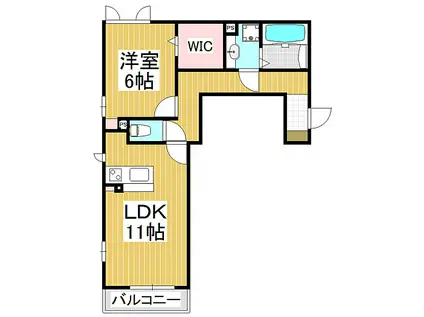 D-ROOM鼎(1LDK/3階)の間取り写真