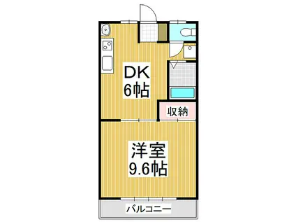 グリーンハイツいくら(1DK/1階)の間取り写真