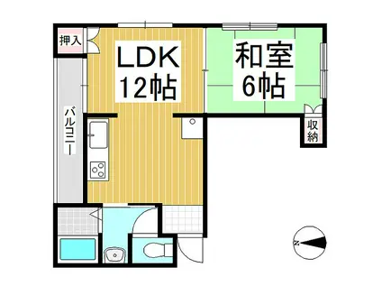 フォレストマンション房山(ワンルーム/2階)の間取り写真