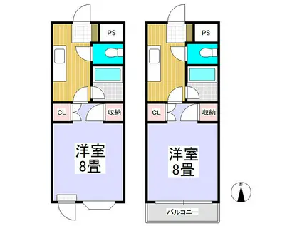 パークタウン小諸A(1K/3階)の間取り写真