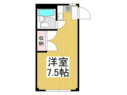 ロイヤルメゾン三浦(ワンルーム/2階)の間取り写真